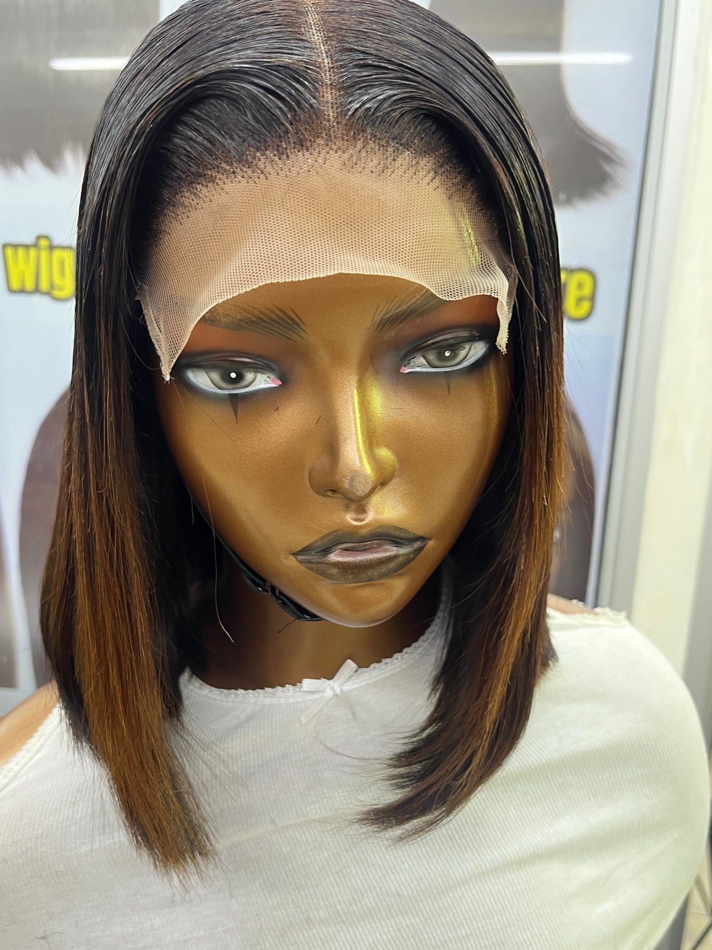 10"5x5 Double Drawn Ombre Choc Brown Customised Wig
