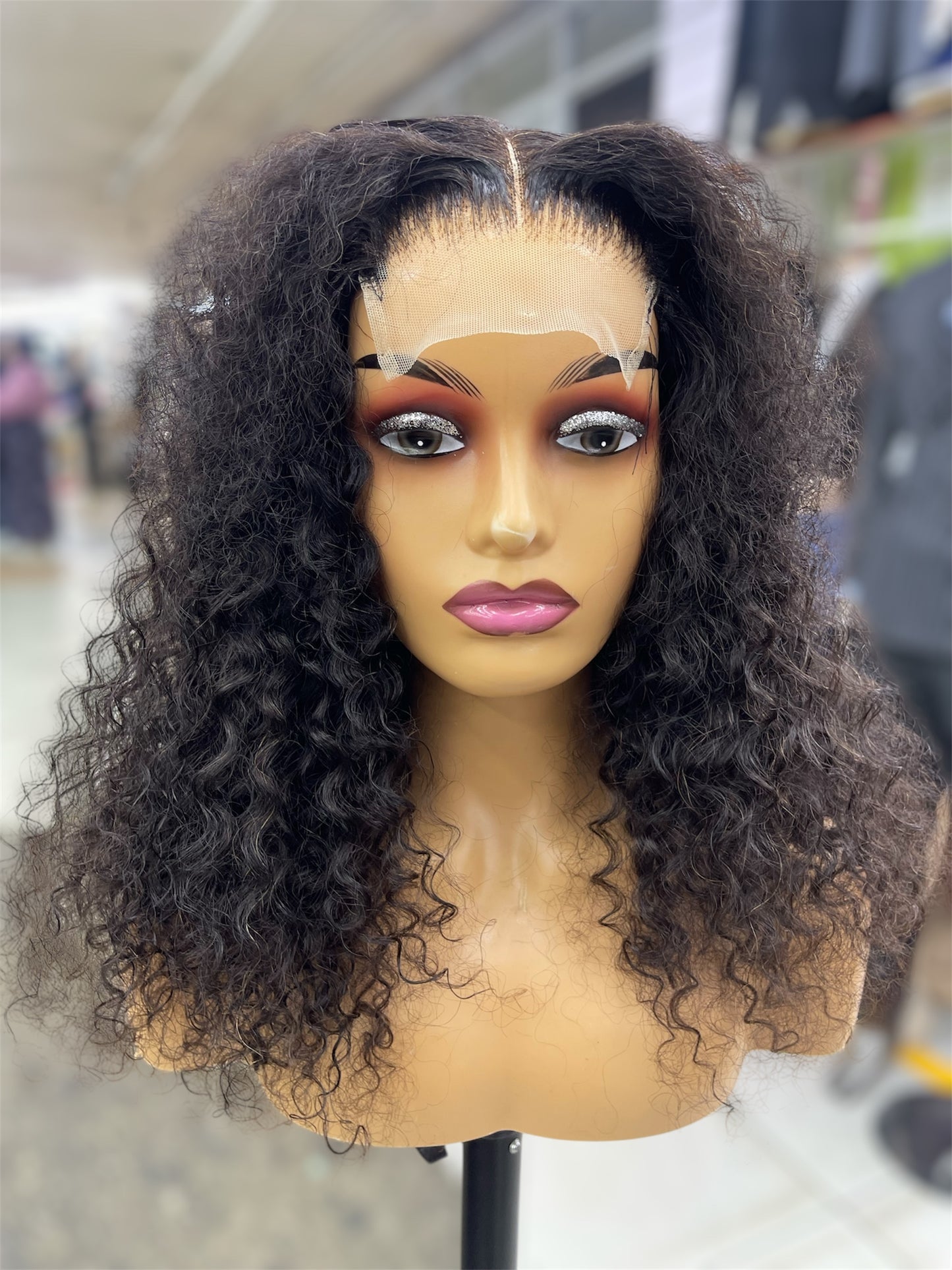 16" 4X4 CURLY Brazilian Wig